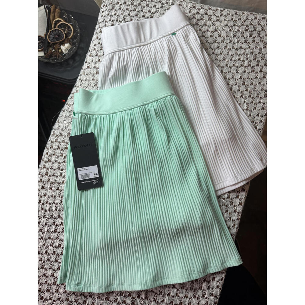 NWT 90 Degree by Reflex Jersey Charming Skirt 2-Pack Mint Green‎ & White XL